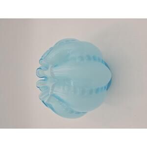 Vintage Fenton Blue Beaded Melon Vase